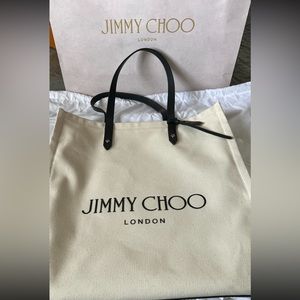 Jimmy Choo Logo Canvas Tote